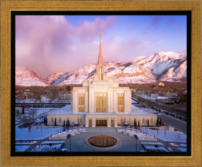 Ogden Winter Sunset Aerial