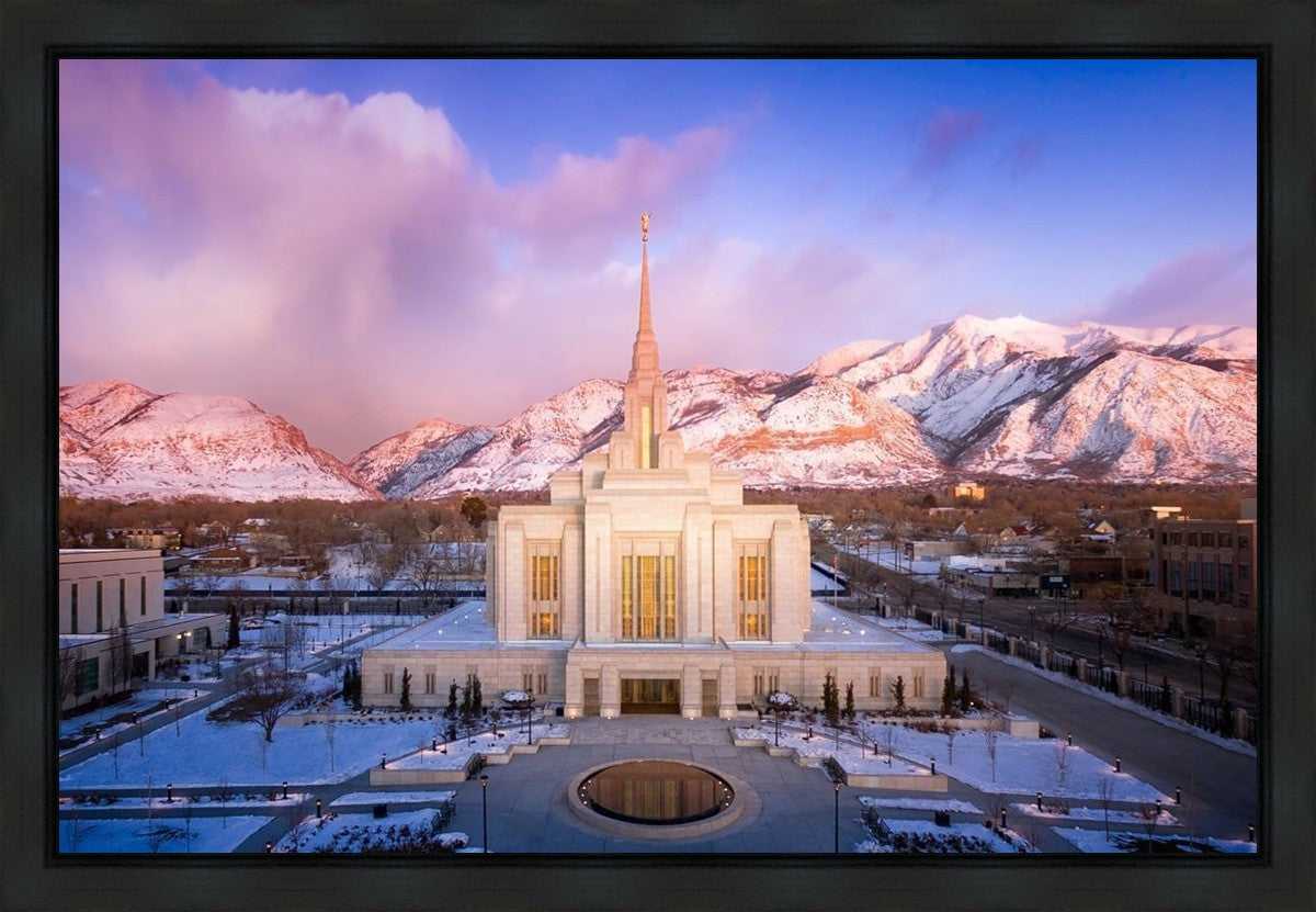 Ogden Winter Sunset Aerial