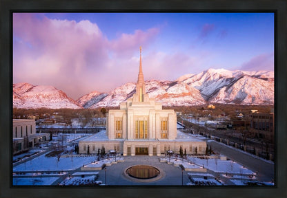Ogden Winter Sunset Aerial