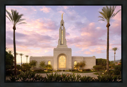 Redlands Temple Fountain Sunset