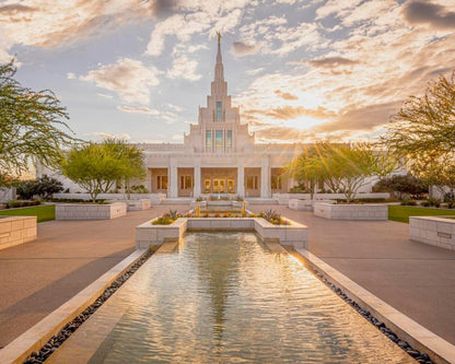 Phoenix Temple Golden Reflections Gallery Wrap