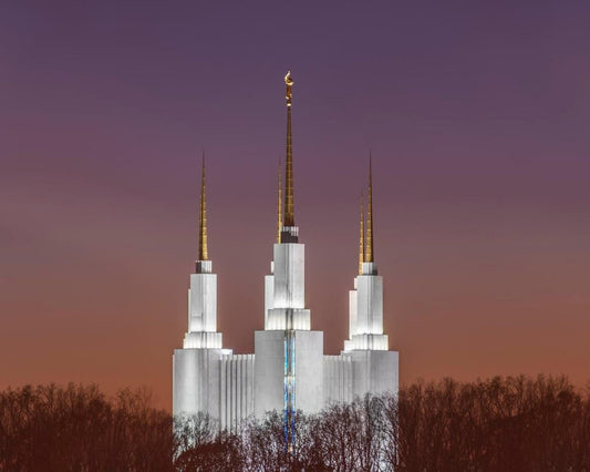 Washington DC Temple Evening Glow Gallery Wrap