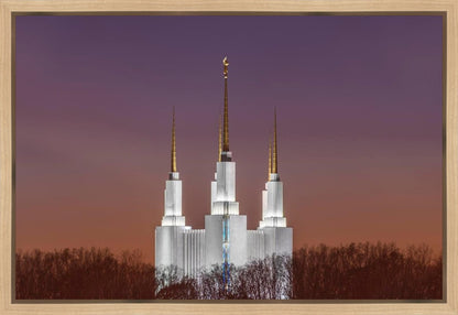 Washington DC Temple Evening Glow Gallery Wrap