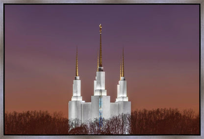 Washington DC Temple Evening Glow Gallery Wrap