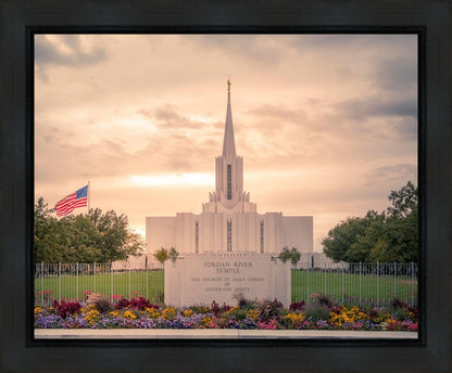 Jordan River Temple Evening Glow Gallery Wrap
