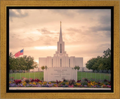 Jordan River Temple Evening Glow Gallery Wrap