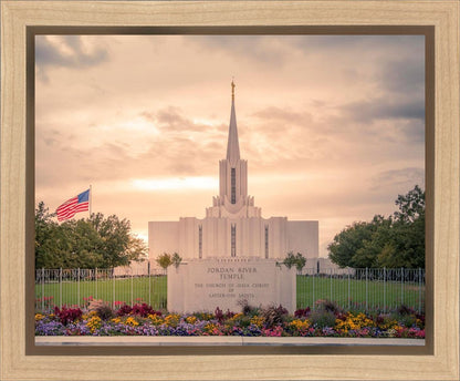 Jordan River Temple Evening Glow Gallery Wrap