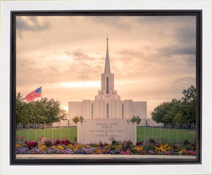 Jordan River Temple Evening Glow Gallery Wrap