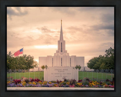 Jordan River Temple Evening Glow Gallery Wrap