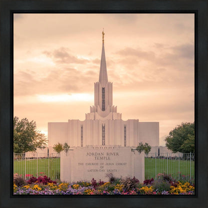 Jordan River Temple Evening Glow Gallery Wrap