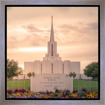 Jordan River Temple Evening Glow Gallery Wrap