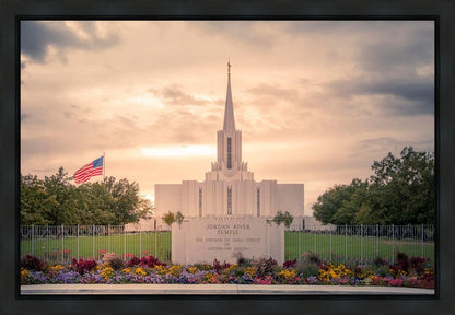 Jordan River Temple Evening Glow Gallery Wrap