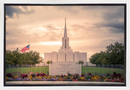 Jordan River Temple Evening Glow Gallery Wrap