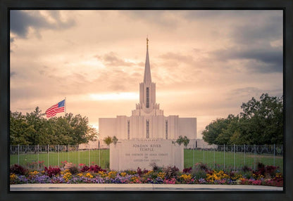 Jordan River Temple Evening Glow Gallery Wrap