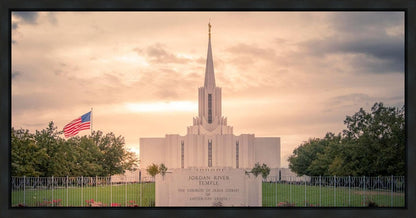 Jordan River Temple Evening Glow Gallery Wrap