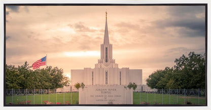 Jordan River Temple Evening Glow Gallery Wrap