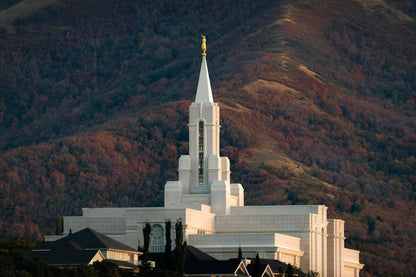 Bountiful Temple Autumn Sunset Gallery Wrap