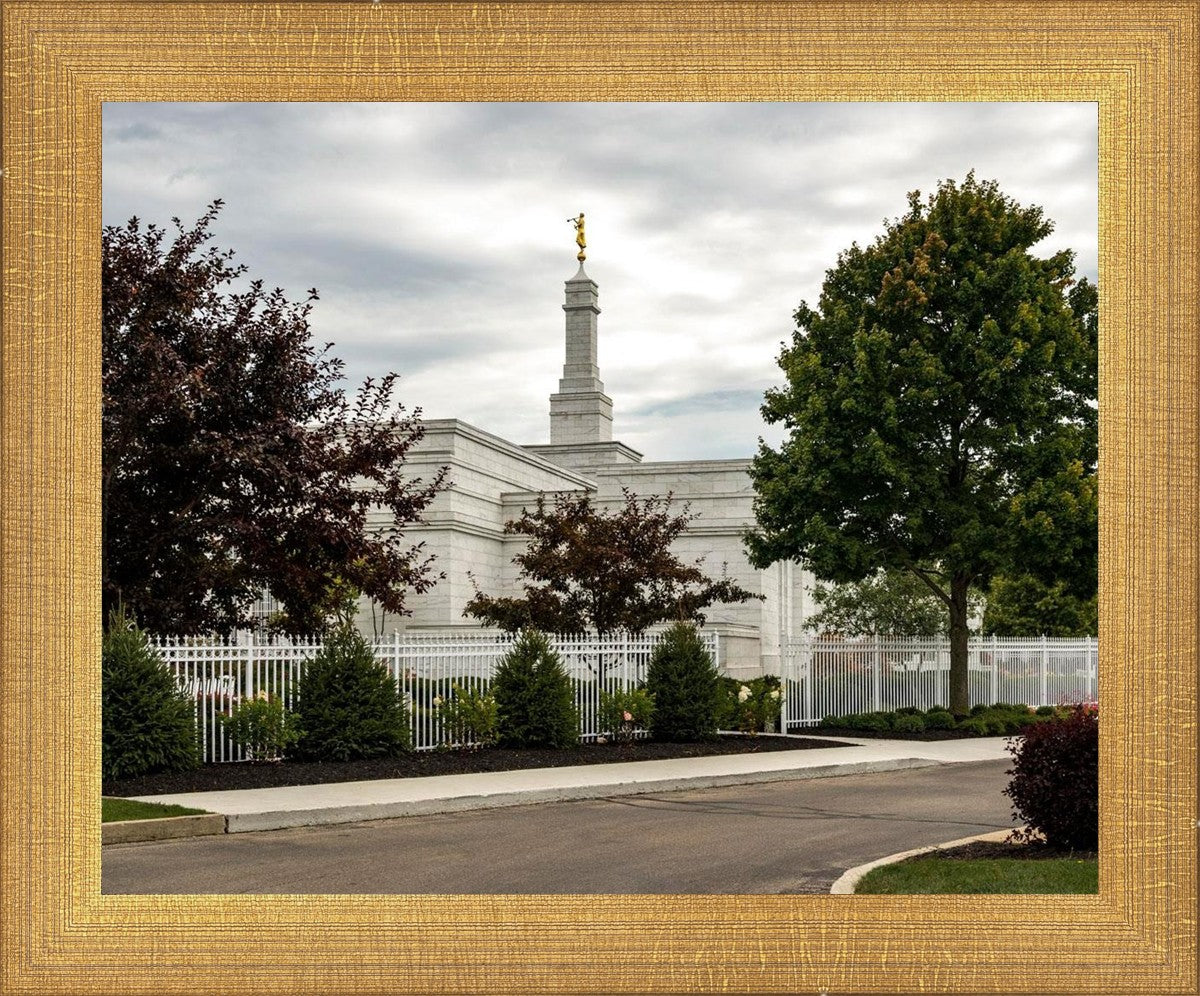 Columbus Temple Cloudy Skies