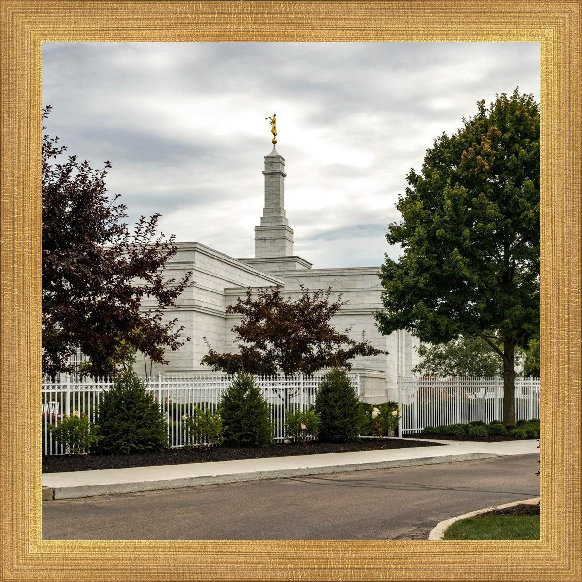 Columbus Temple Cloudy Skies