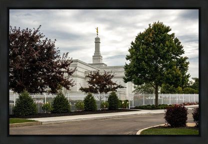 Columbus Temple Cloudy Skies Gallery Wrap