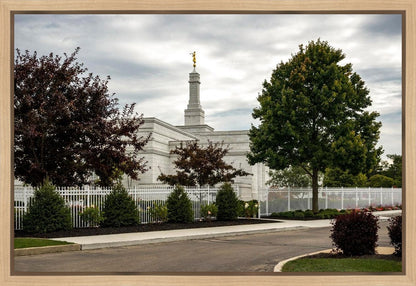 Columbus Temple Cloudy Skies Gallery Wrap