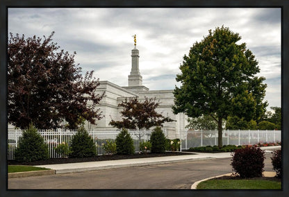Columbus Temple Cloudy Skies Gallery Wrap