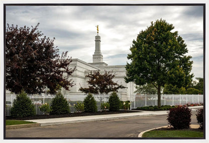 Columbus Temple Cloudy Skies Gallery Wrap