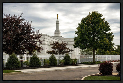 Columbus Temple Cloudy Skies Gallery Wrap