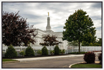 Columbus Temple Cloudy Skies Gallery Wrap