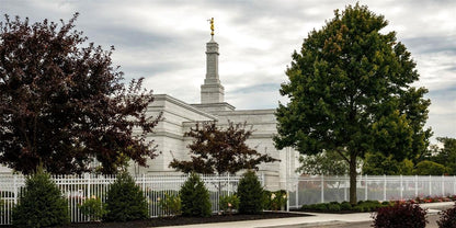 Columbus Temple Cloudy Skies Gallery Wrap