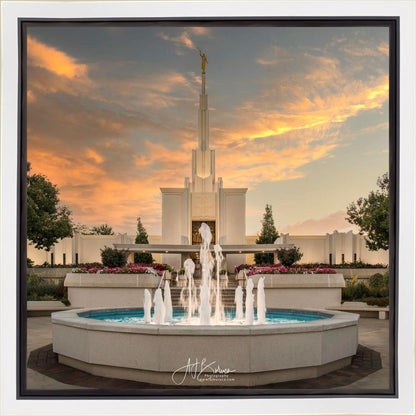 Denver Temple Evening Fountain Gallery Wrap