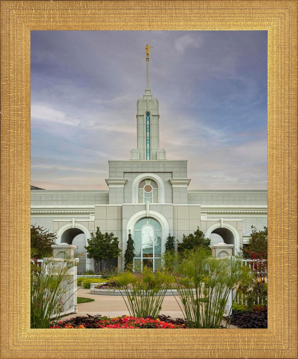 Mount Timpanogos Temple Morning Garden