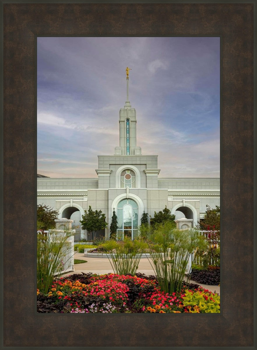 Mount Timpanogos Temple Morning Garden