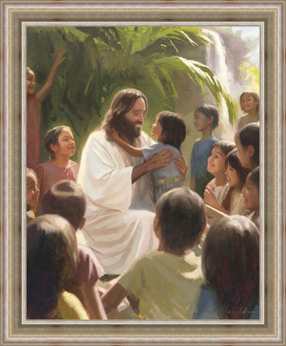 And He Took Their Little Children One by One Large Wall Art