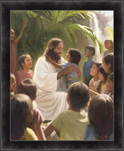 And He Took Their Little Children One by One Large Wall Art