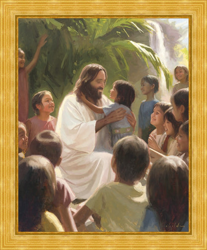 And He Took Their Little Children One by One Large Wall Art