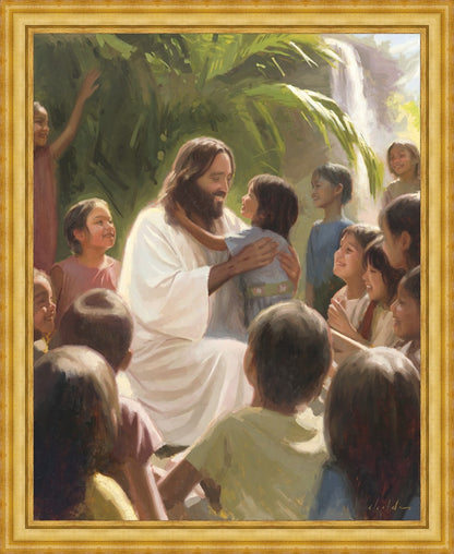 And He Took Their Little Children One by One Large Wall Art
