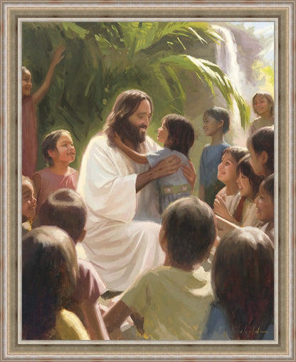 And He Took Their Little Children One by One Large Wall Art