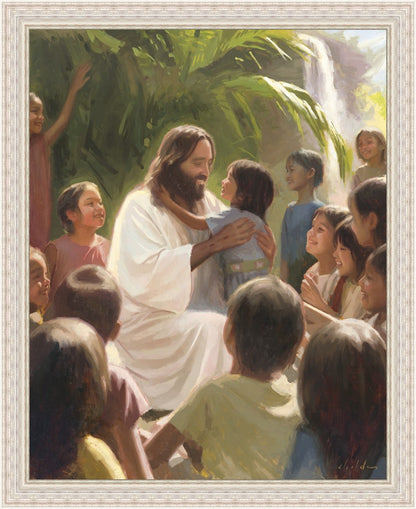 And He Took Their Little Children One by One Large Wall Art