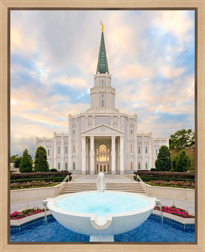 Houston Fountain Sunset Gallery Wrap