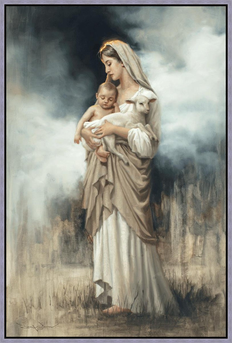 Nurturing With The Lamb Large Wall Art Gallery Wrap