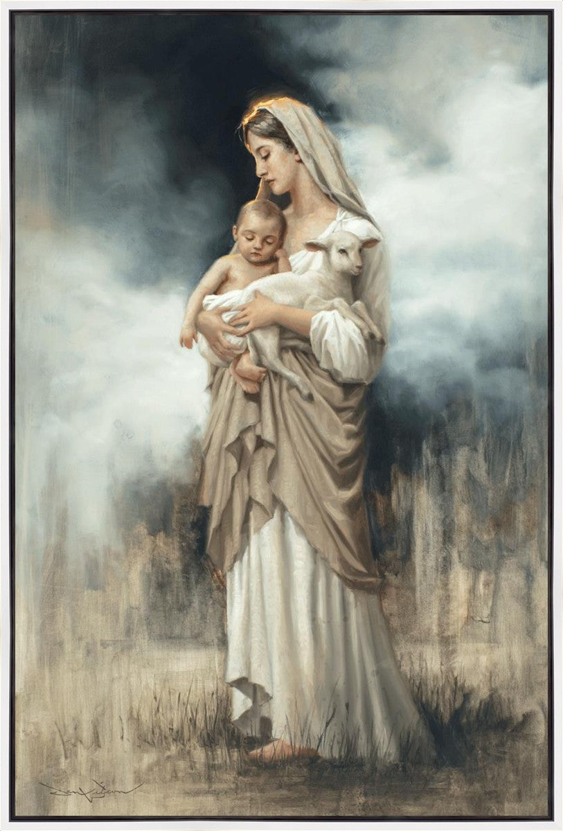 Nurturing With The Lamb Large Wall Art Gallery Wrap
