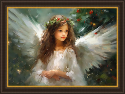 Delicate Christmas Angel Large Wall Art