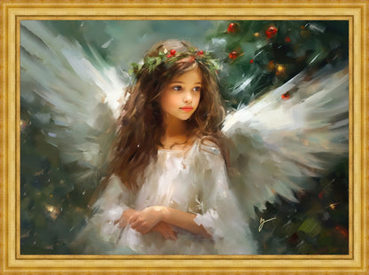 Delicate Christmas Angel Large Wall Art