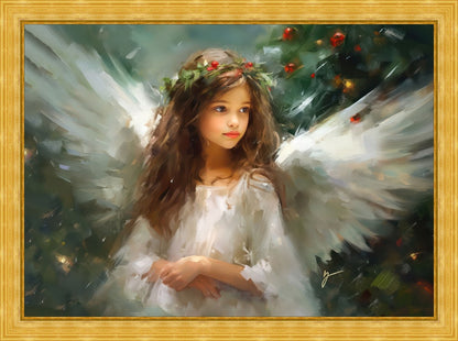 Delicate Christmas Angel Large Wall Art