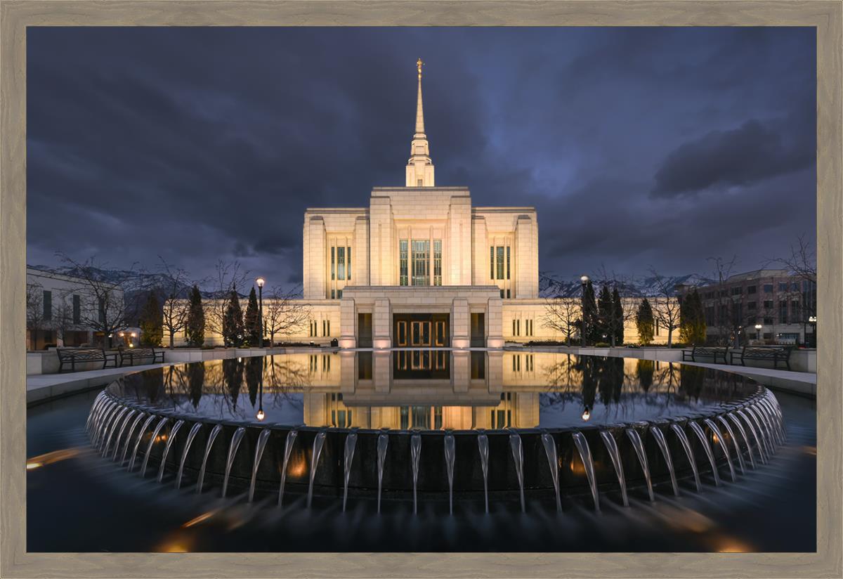 Ogden Utah Night Reflections Large Wall Art