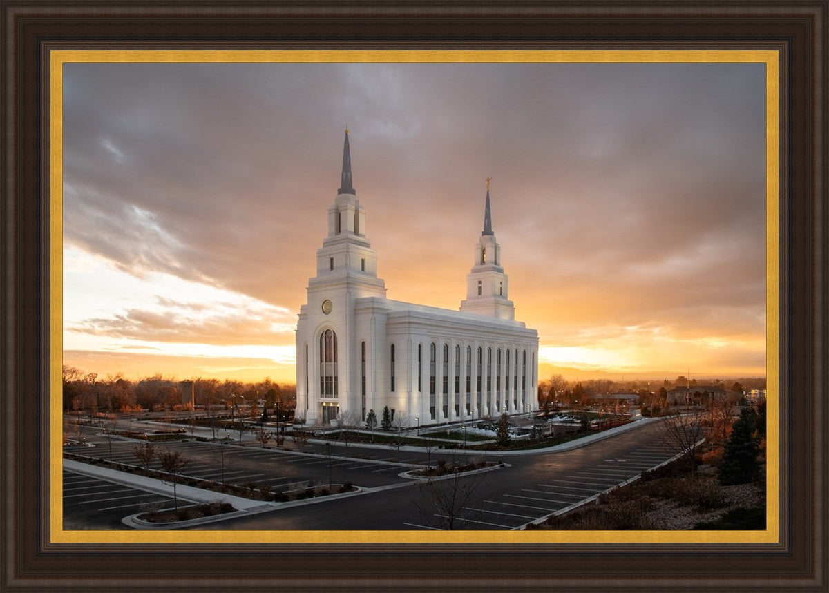 Layton Utah Golden Glow Sunset Large Wall Art