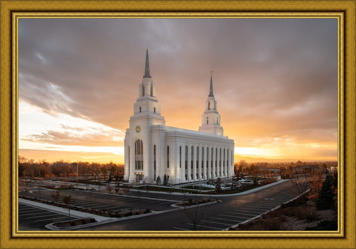 Layton Utah Golden Glow Sunset Large Wall Art
