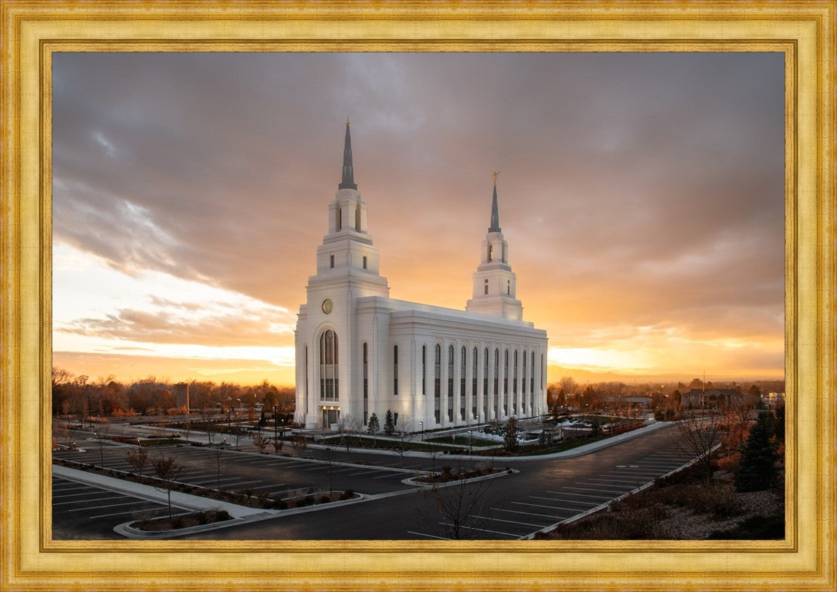 Layton Utah Golden Glow Sunset Large Wall Art
