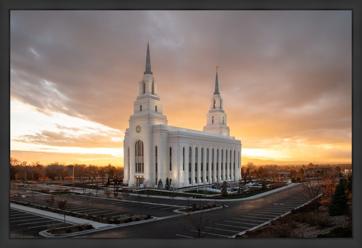 Layton Utah Golden Glow Sunset Large Wall Art